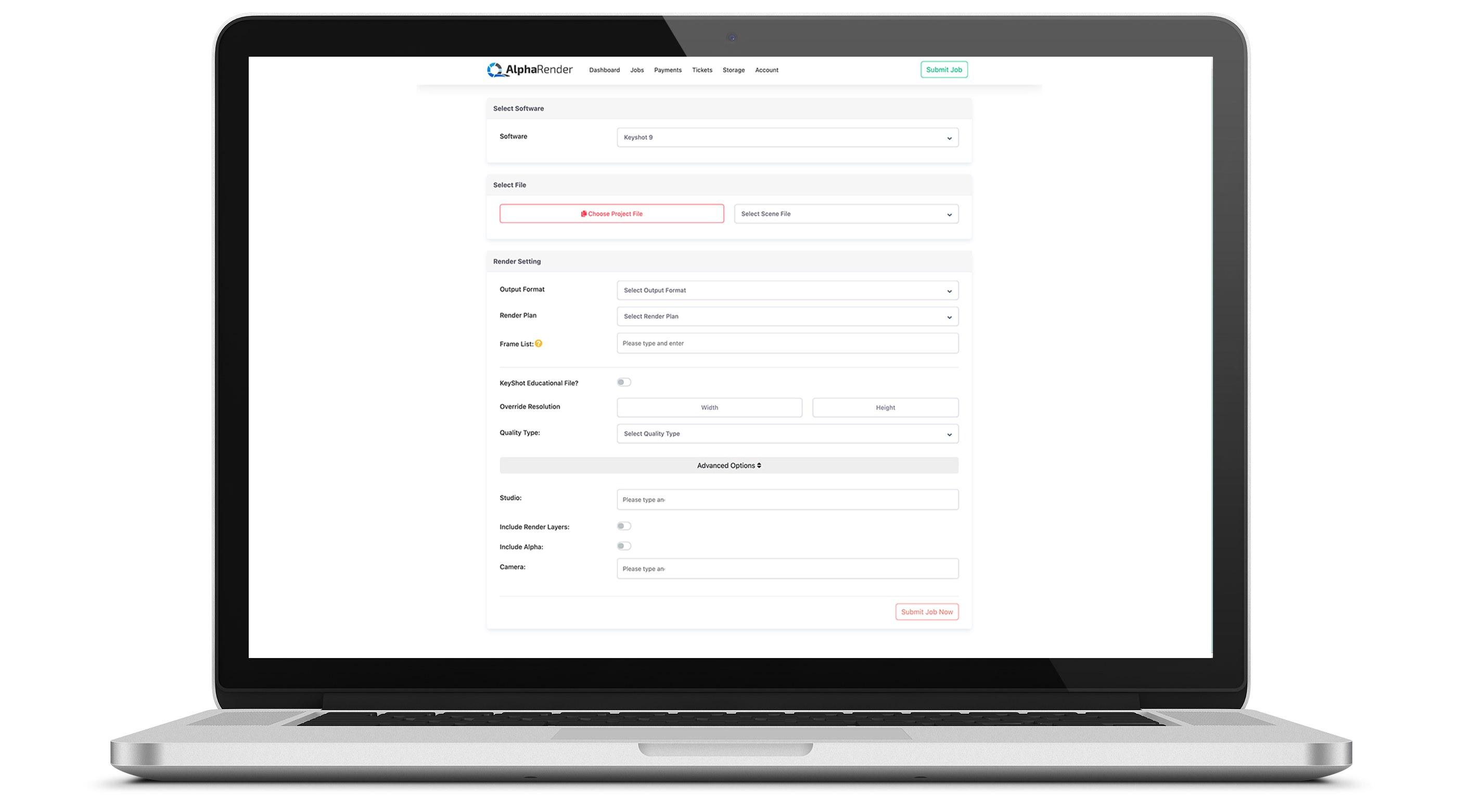 keyshot renderfarm Control Panel